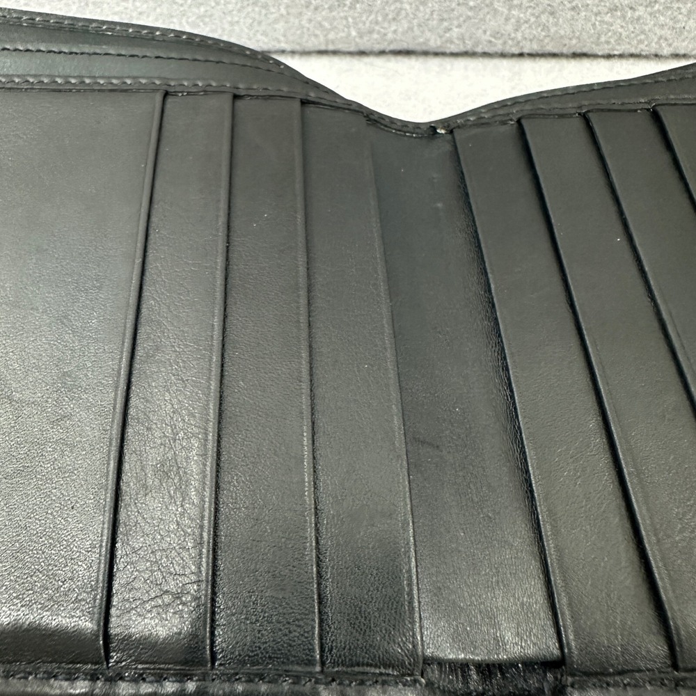Gucci Bamboo Wallet Black Leather Bifold Snap Closure Card Holder, Used - Picture 15 of 16